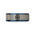 unique presents for mom – blue & silver tungsten helium he wedding band