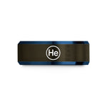 personalized presents for her – gunmetal & blue tungsten helium he wedding band