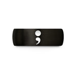 mother's day present ideas – black tungsten semicolon wedding band