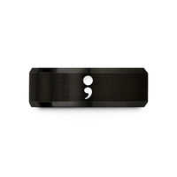 best presents for her – black tungsten semicolon wedding band