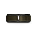 unique presents for mom – gunmetal & black tungsten semicolon wedding band