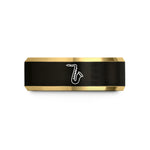 special present for mom – black & gold tungsten tenor saxophone wedding band
