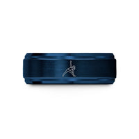 best presents for women – blue tungsten triangle pose trikonasana wedding band