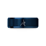 best presents for women – blue tungsten triangle pose trikonasana wedding band