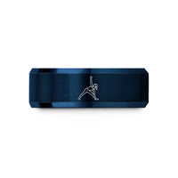 best presents for women – blue tungsten triangle pose trikonasana wedding band