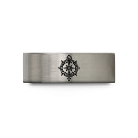 special presents for family – blue & grey tungsten gyrocompass wedding band