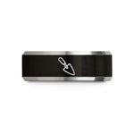 special present for mom – black & gray tungsten mason trowel wedding band