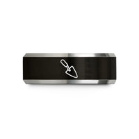 special present for mom – black & gray tungsten mason trowel wedding band