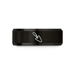 engraved presents for couples – black tungsten mason trowel wedding band