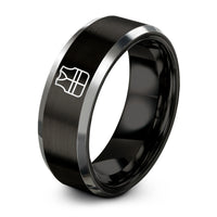 thoughtful presents for couples – black & silver tungsten safety vest ring