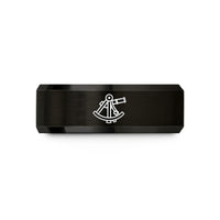 birthday present for her – black tungsten sextant wedding band