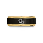best presents for her – black & gold tungsten apple pie slice wedding band