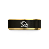 special presents for wife – black & gold tungsten apple pie slice wedding band