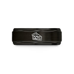 unique mom presents ideas – black & rose gold tungsten apple pie slice wedding band