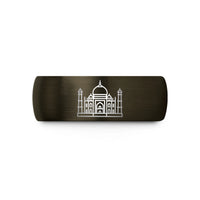 tungsten rings for couples – gunmetal & black tungsten taj mahal wedding band