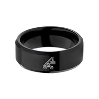 engraved presents for couples – black tungsten container handler wedding band