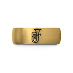 personalized presents for him – black & gold tungsten euphonium wedding band