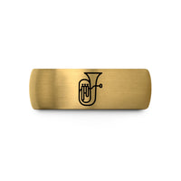 personalized presents for him – black & gold tungsten euphonium wedding band