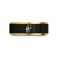 special presents for parents – black & gold tungsten euphonium wedding band