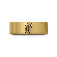 personalized presents for him – gold tungsten euphonium wedding band