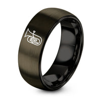 Day Mothers Gifts Customized Gifts – gunmetal & black tungsten euphonium ring