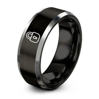 customized present ideas – black & silver tungsten padlock ring