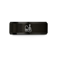 customized presents for him – black tungsten piano guitar by wedding band