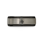 unique present for mom – black & gray tungsten smoker wedding band