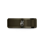 unique present ideas moms – gunmetal & rose gold tungsten victory hand wedding band