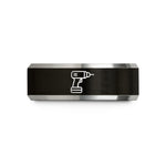 unique mom present ideas – black & gray tungsten cordless drill wedding band