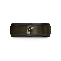 best presents for mom – gunmetal & black tungsten cordless drill wedding band