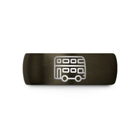 unique presents for her – gunmetal & black tungsten double decker bus wedding band