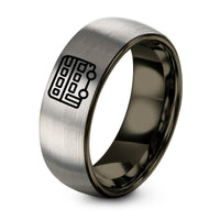 Day Mother's Gifts for Mom – gunmetal & silver tungsten double decker bus ring