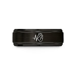 personalized mom presents – black & gold tungsten fetal heartbeat line wedding band