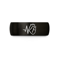 unique presents for mom – black tungsten fetal heartbeat line wedding band