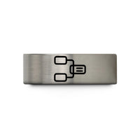 unique presents for moms – blue & silver tungsten linked list wedding band