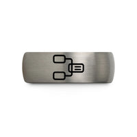 mom daughter jewelry presents – grey tungsten linked list wedding band