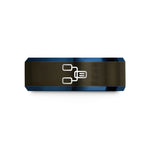 special presents for her – gunmetal & blue tungsten linked list wedding band