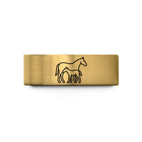 unique presents for moms – gold tungsten nursing foal mare wedding band