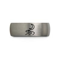 meaningful mom presents – black & silver tungsten river moon wedding band