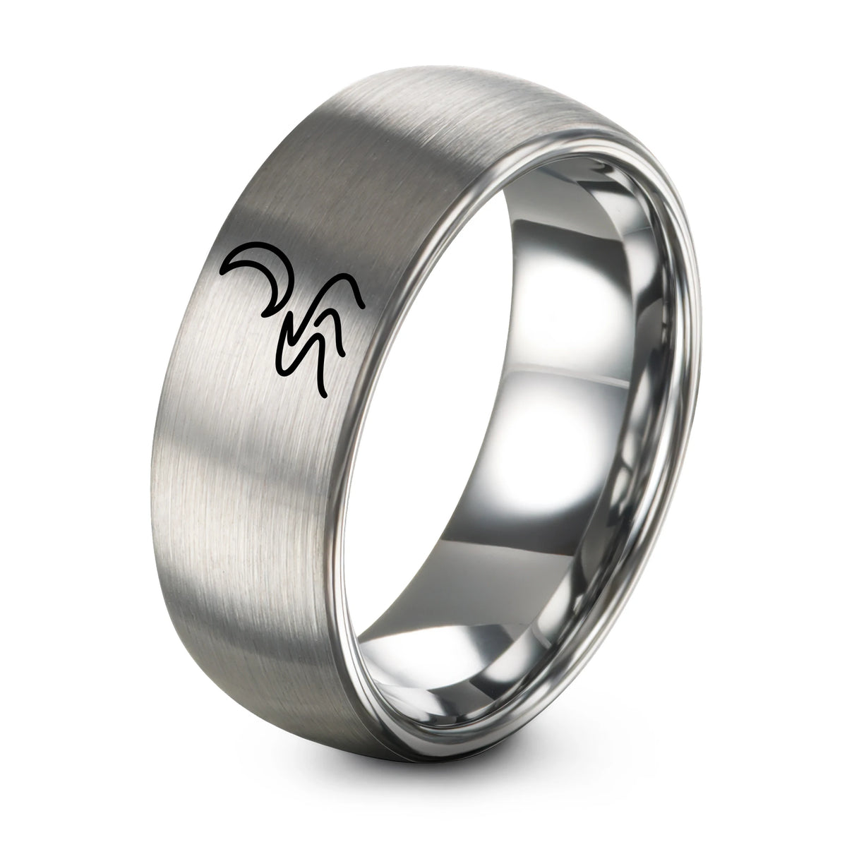 Day Mothers Gifts for Mom from Daughter – silver tungsten river moon ring