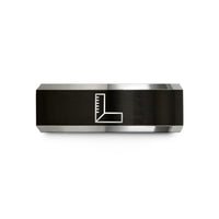 personalized presents for her – black & grey tungsten try square wedding band