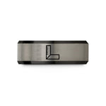special items for moms – black & grey tungsten try square wedding band