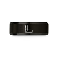 personalized presents for her – black tungsten try square wedding band