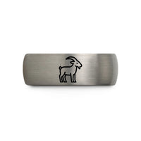 best presents for mom – rose gold & gray tungsten goat wedding band