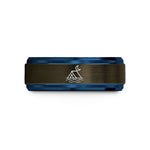 unique keepsakes for her – gunmetal & blue tungsten lake tent wedding band
