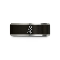 mom's day presents ideas – black & silver tungsten mic cable wedding band
