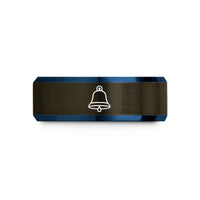 best birthday presents mom – gunmetal & blue tungsten ships bell wedding band