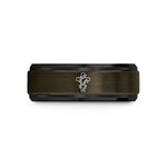 meaningful presents for her – gunmetal & black tungsten thorn wrapped cross wedding band
