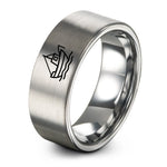 personalized presents for him – gray tungsten fishing boat ring